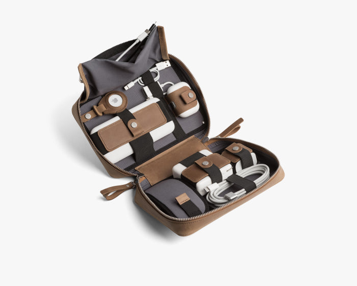 Large Tech Organizer Pouch Pecan