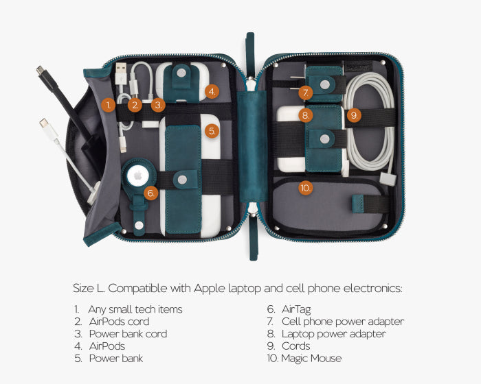 Large Tech Organizer Pouch Ocean blue