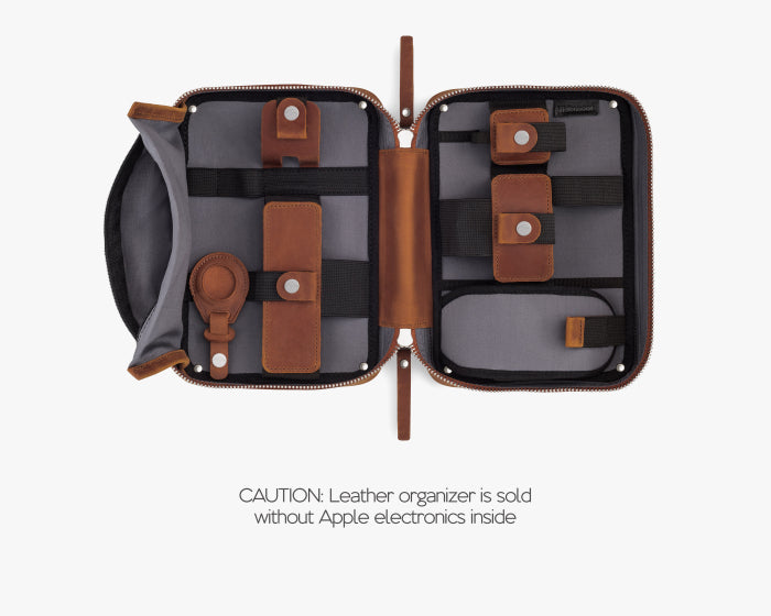 Large Tech Organizer Pouch Cognac