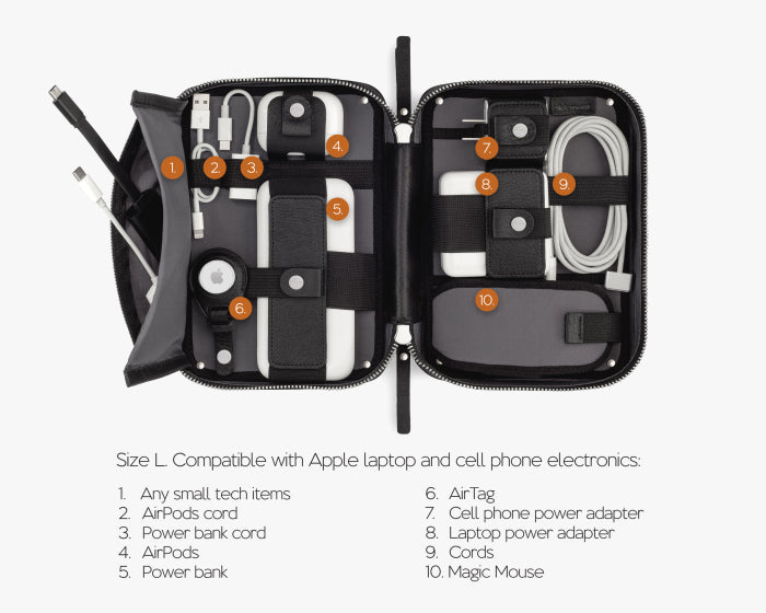 Large Tech Organizer Pouch Carbon