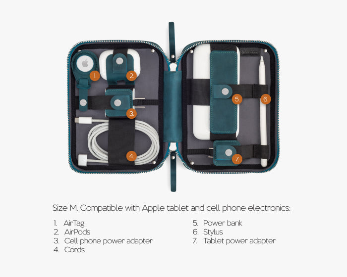 Medium Tech Organizer Pouch Ocean blue