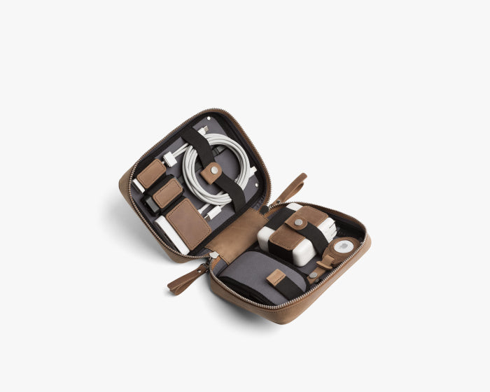 Small Tech Organizer Pouch Pecan