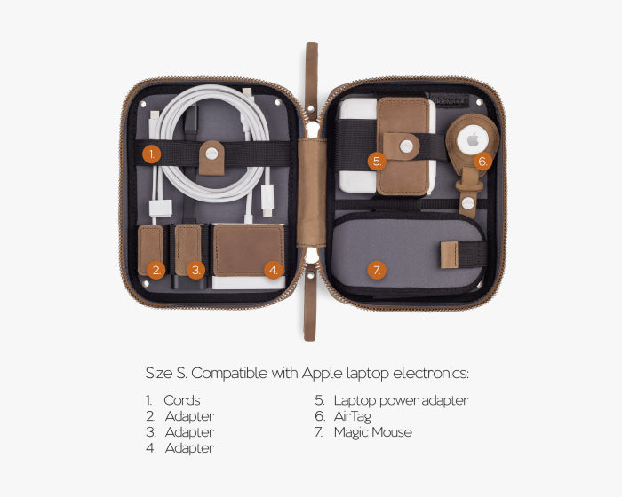 Small Tech Organizer Pouch Pecan