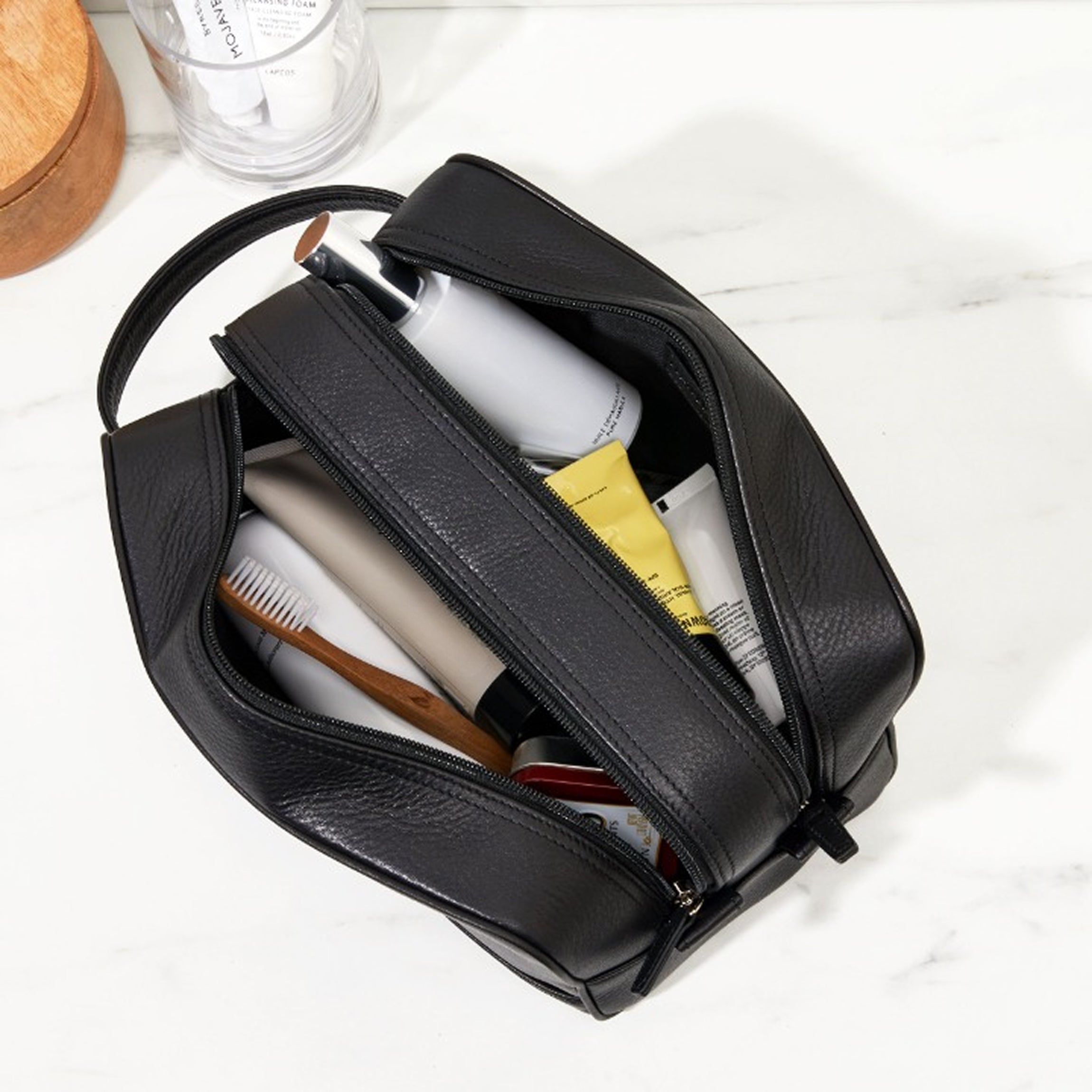 Double Zip Toiletry Bag Black Onyx