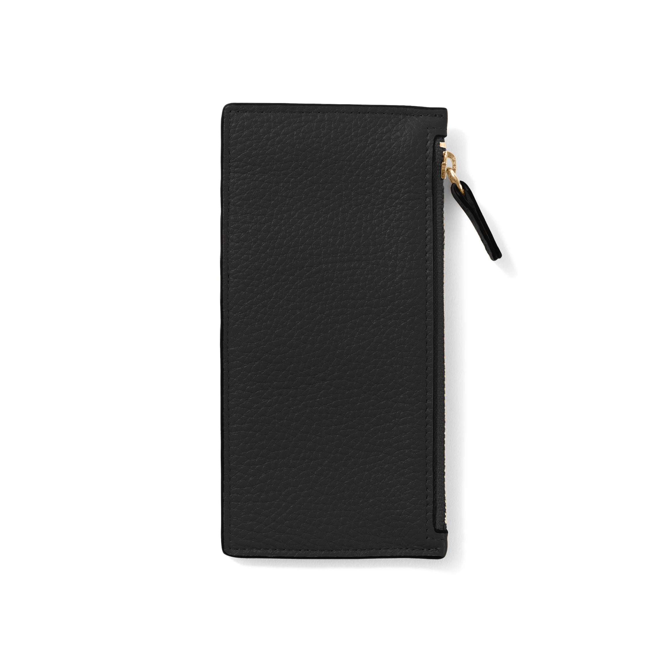 Devon Slim Zip Card Case Black Pebble