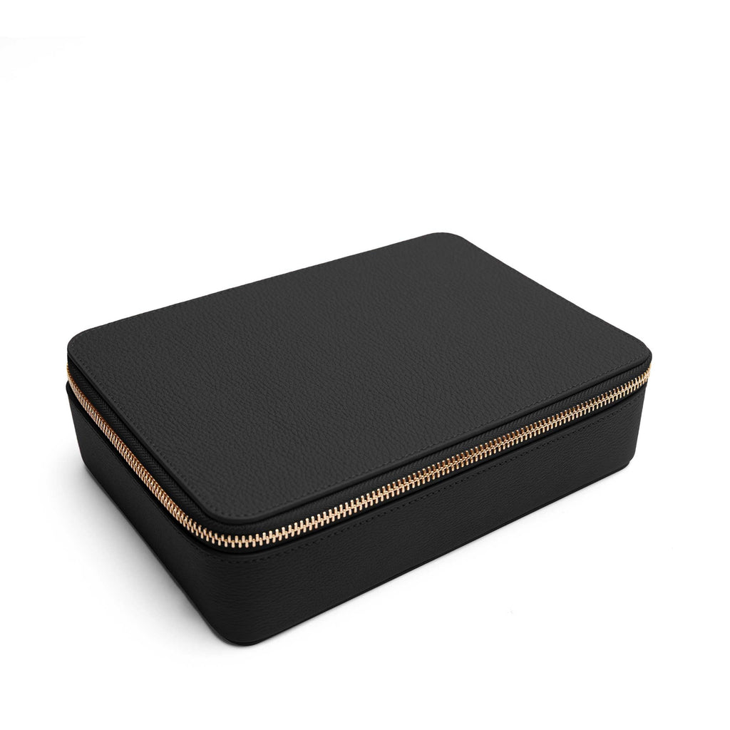Large Jewelry Zip Case Black Pebble