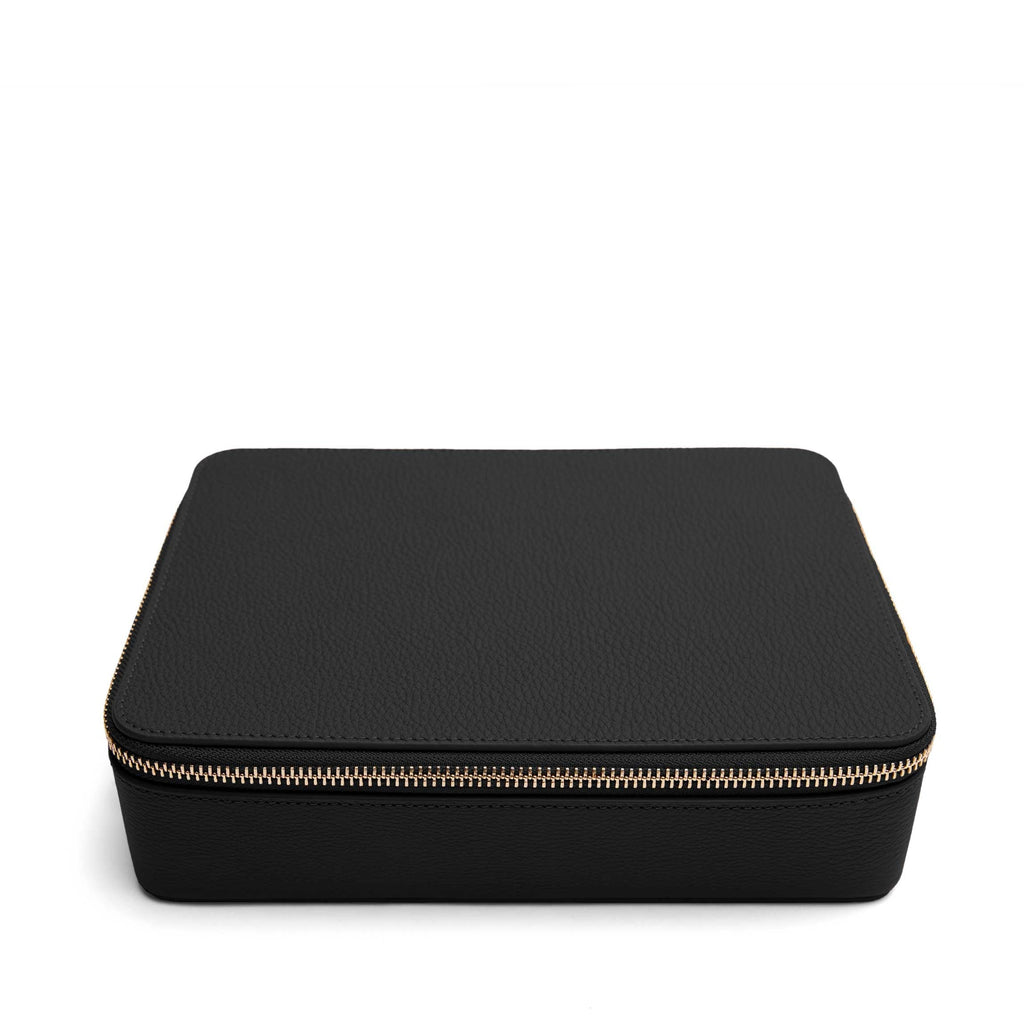 Large Jewelry Zip Case Black Pebble