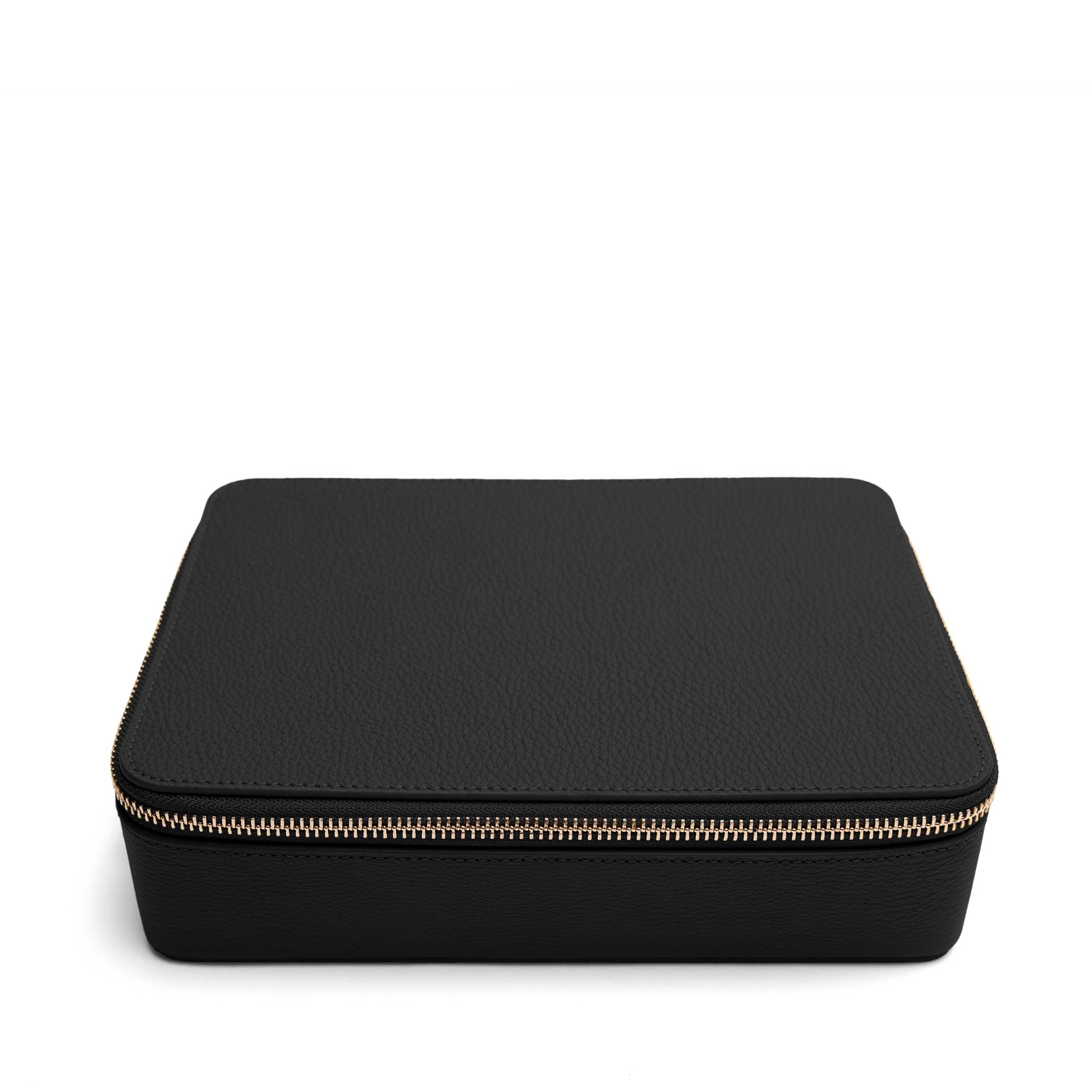 Large Jewelry Zip Case Black Pebble