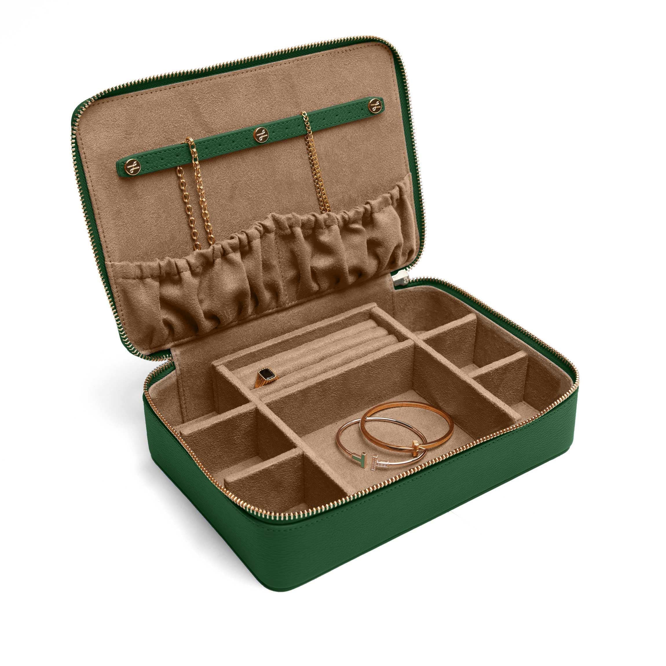 Large Jewelry Zip Case Fairway Green
