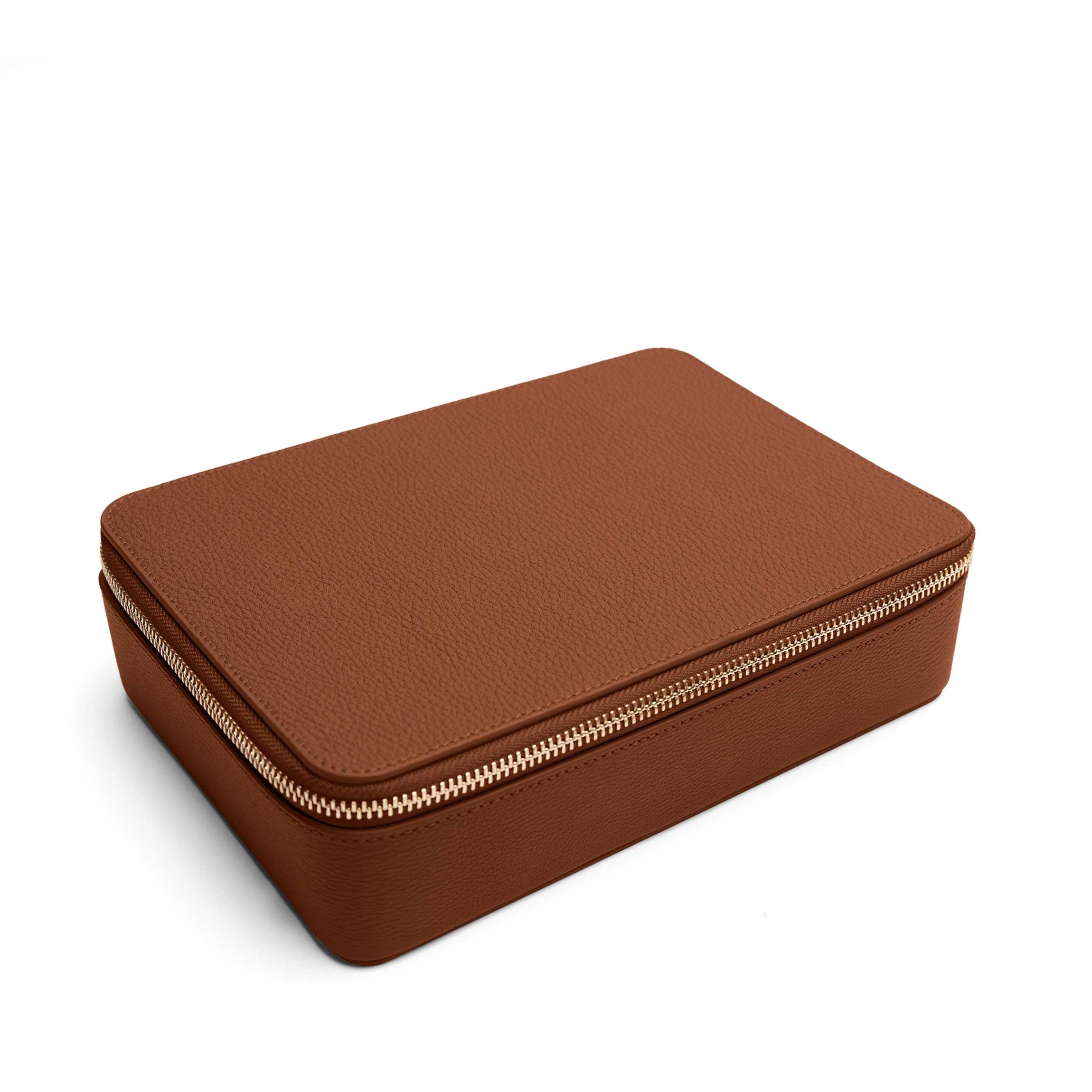Multi Sunglass Zip Case Saddle Brown