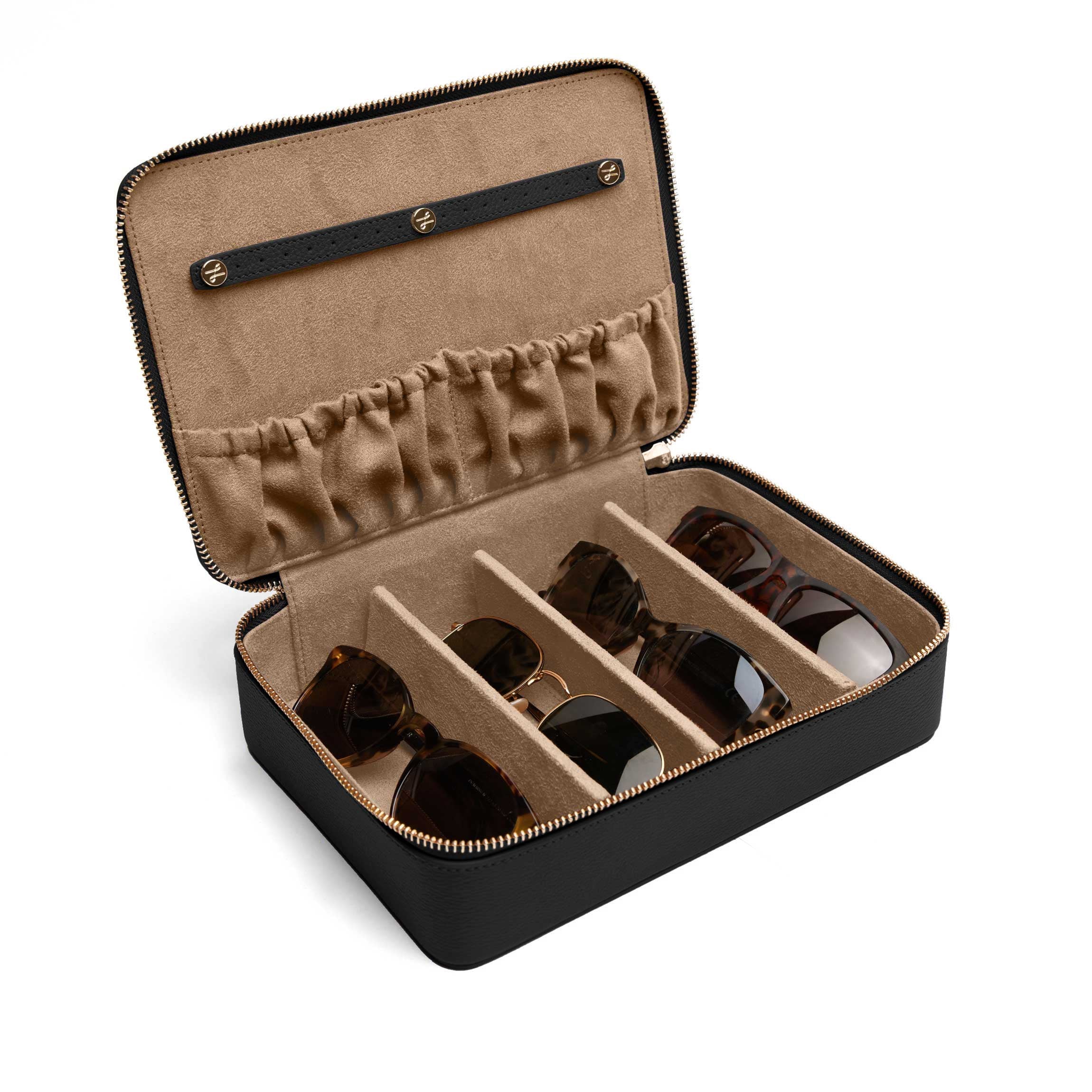 Multi Sunglass Zip Case Black Pebble